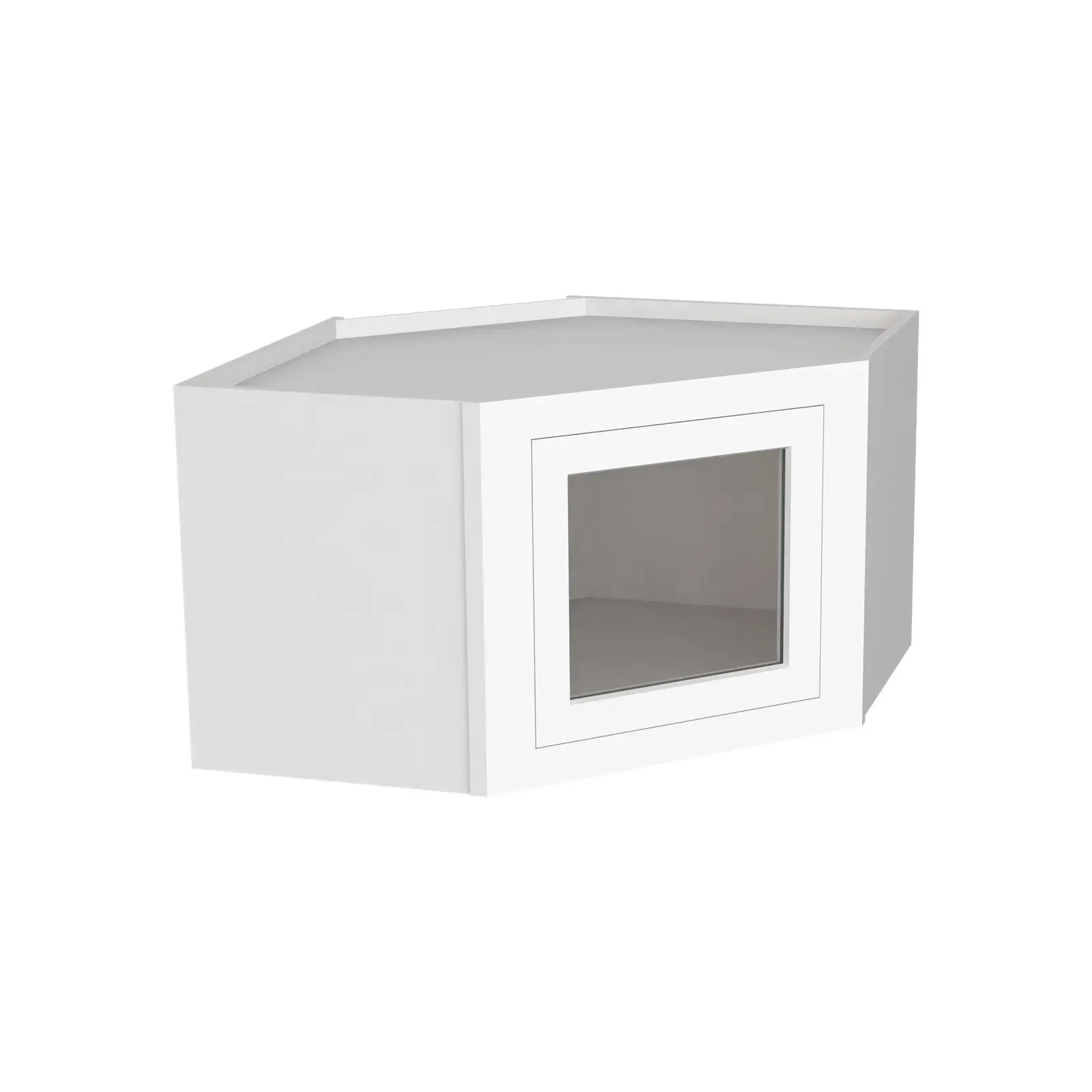 15"H GlassDoor Wall Diagonal Corner Cabinet WDC2515GD