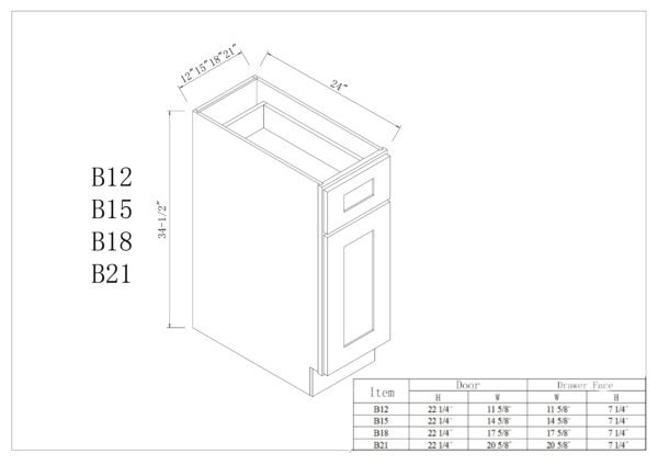 Single Door Single Drawer Bases
