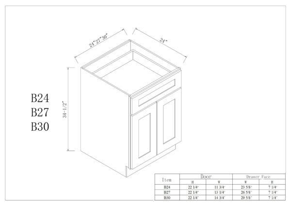Single Drawer Double Doors Bases