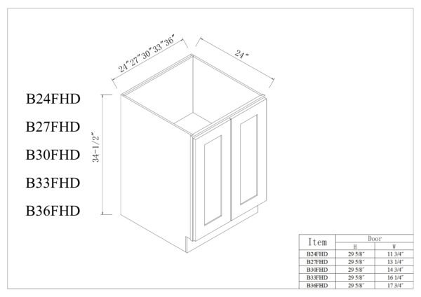 Full Height Door Bases-2Doors