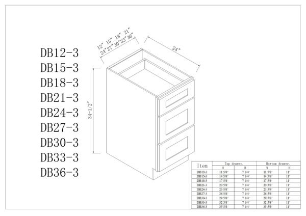 Three Drawer Bases