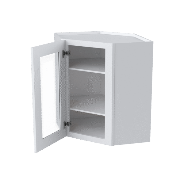 27"W GlassDoor Wall Diagonal Corner Cabinets