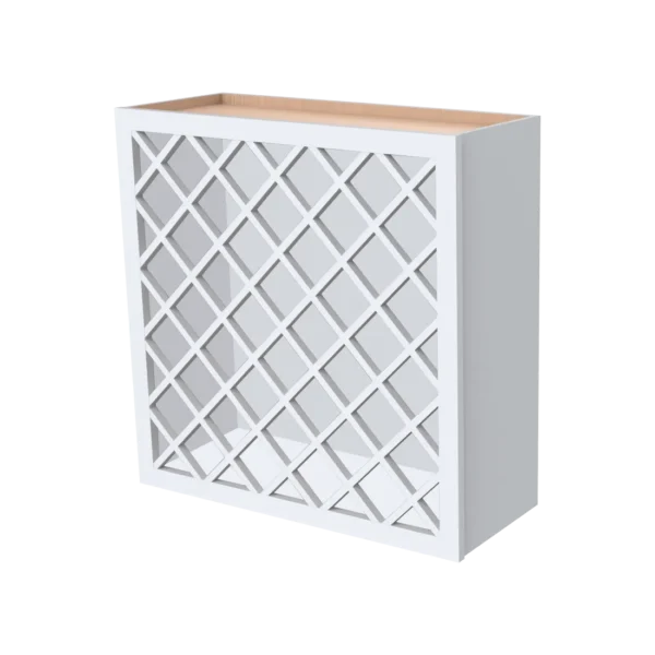 24" H Wall Wine Rack With Lattice Panels