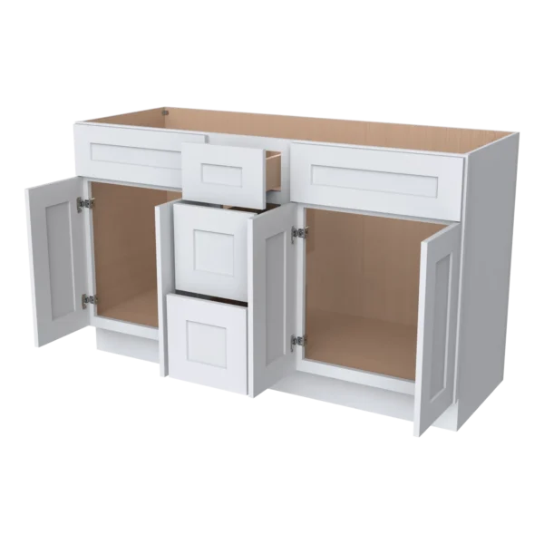 Vanity Double Sink Combo With Central Drawers