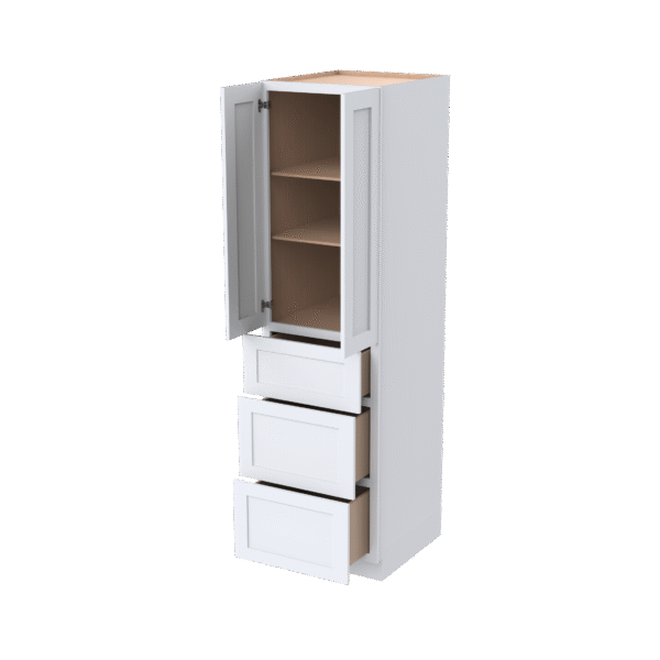 24"D Wall Pantry With Three Drawers
