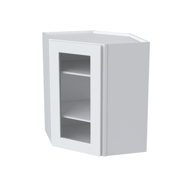 27"W GlassDoor Wall Diagonal Corner Cabinets