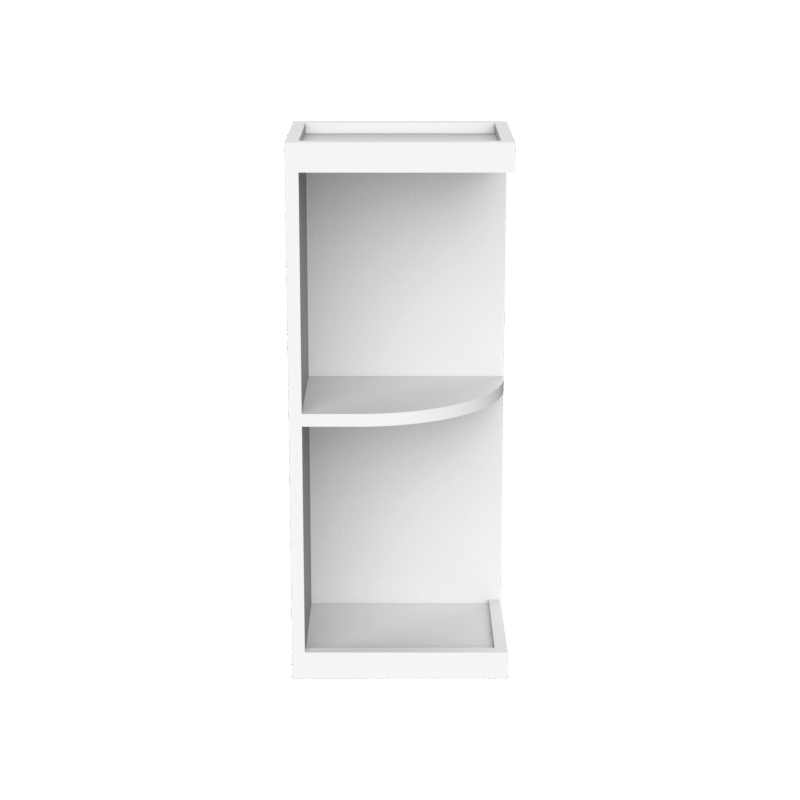 9" W Wall End Open Shelves