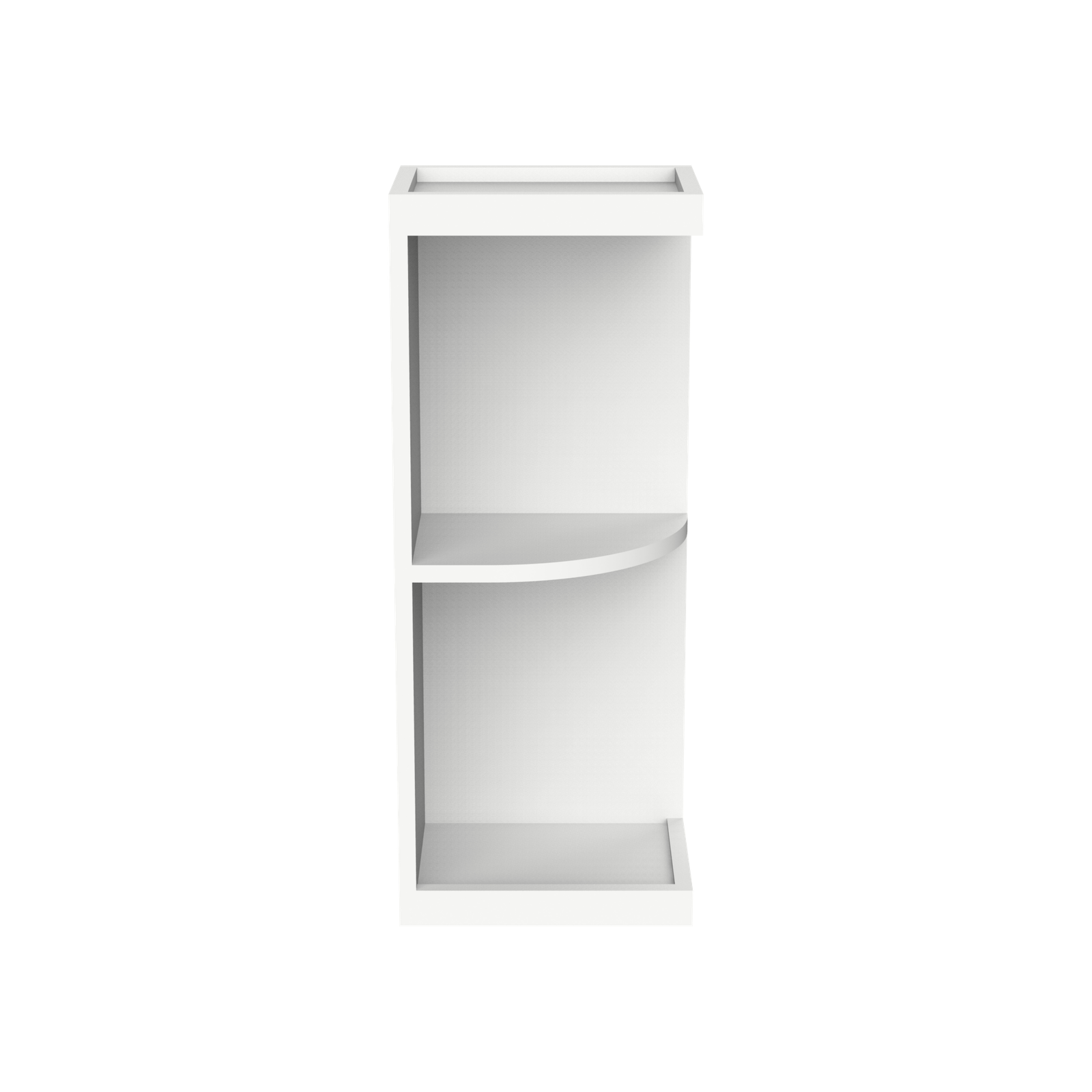 9" W Wall End Open Shelves