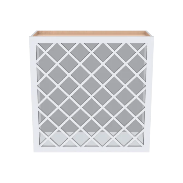 24" H Wall Wine Rack With Lattice Panels