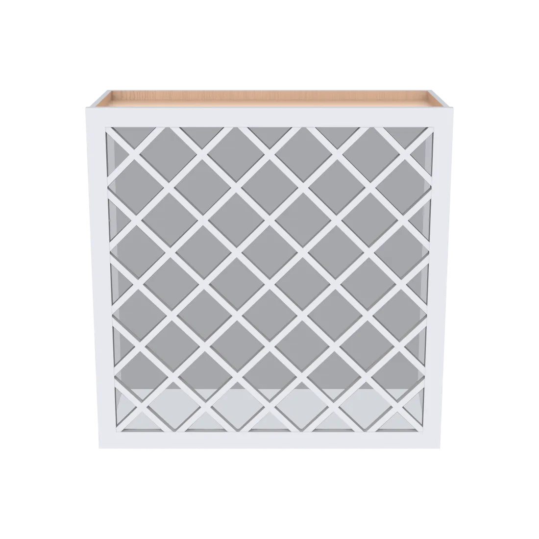 24" H Wall Wine Rack With Lattice Panels