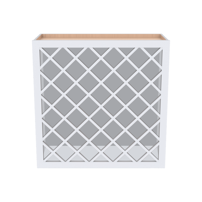 24" H Wall Wine Rack With Lattice Panels