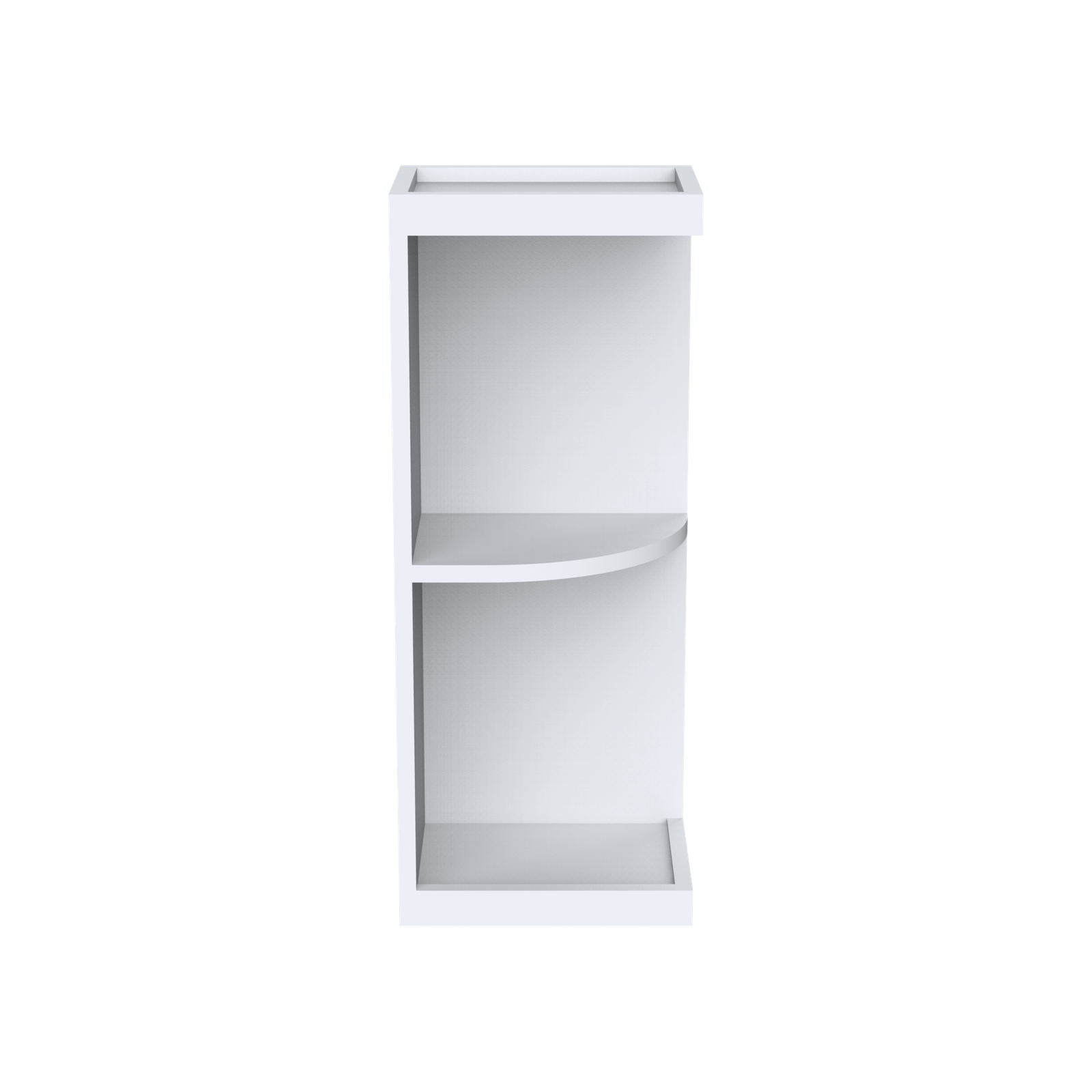 9" W Wall End Open Shelves