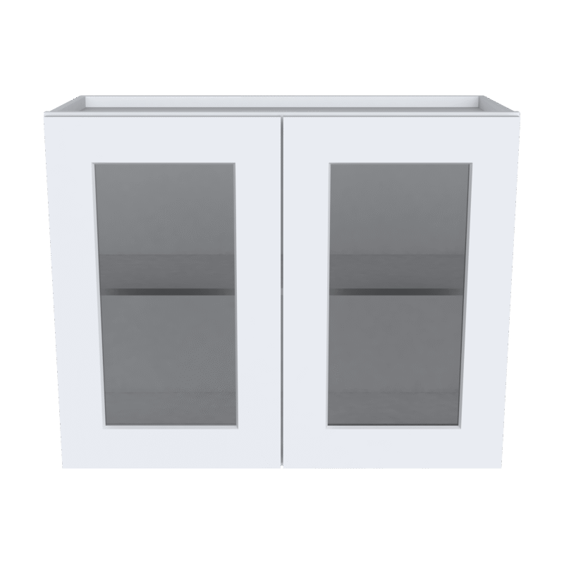 24"H Double GlassDoors Wall Cabinet