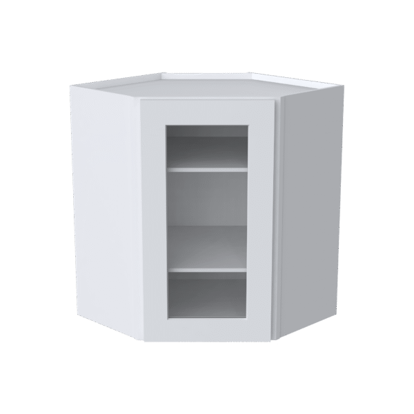 27"W GlassDoor Wall Diagonal Corner Cabinets