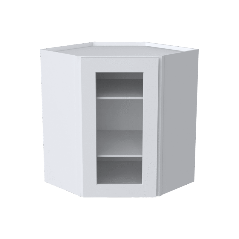 24"W GlassDoor Wall Diagonal Corner Cabinets