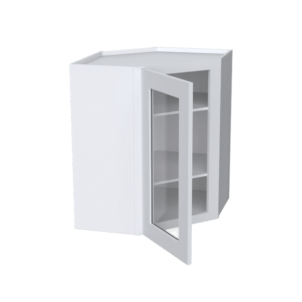 27"W GlassDoor Wall Diagonal Corner Cabinets