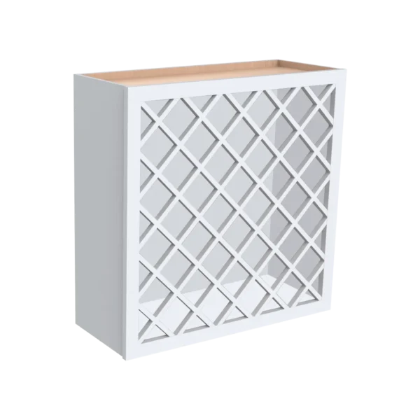 24" H Wall Wine Rack With Lattice Panels