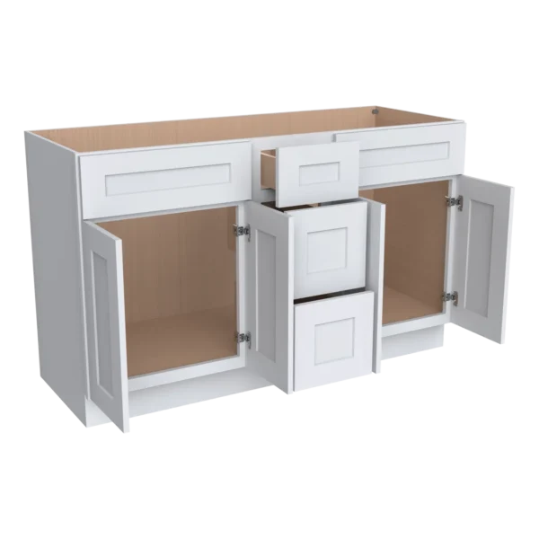 Vanity Double Sink Combo With Central Drawers