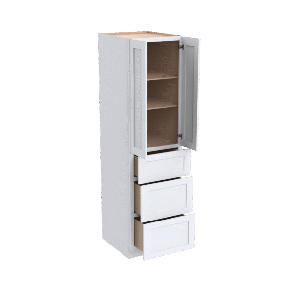 24"D Wall Pantry With Three Drawers
