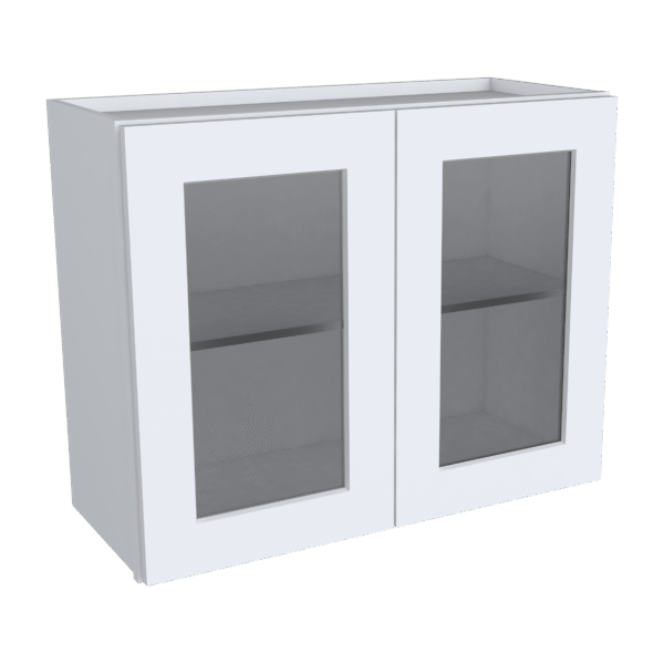 24"H Double GlassDoors Wall Cabinet