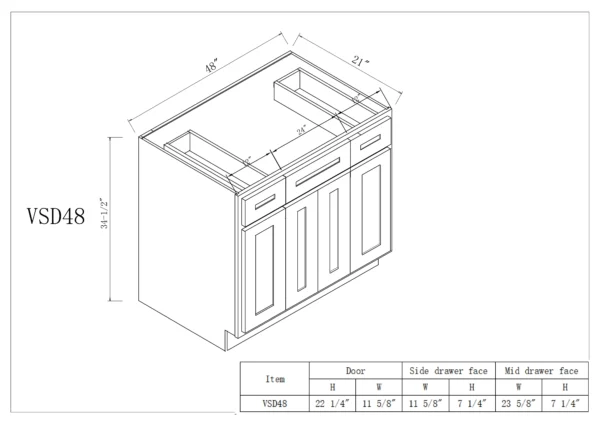 Vanity Single Sink Combo with 4 Doors