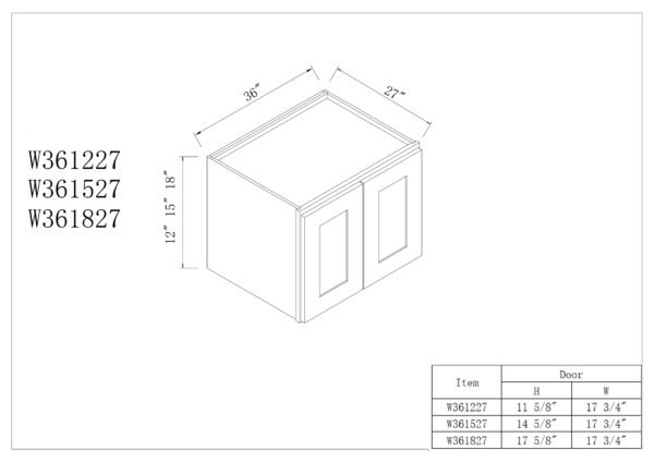 27"D Double Doors Wall Cabinets