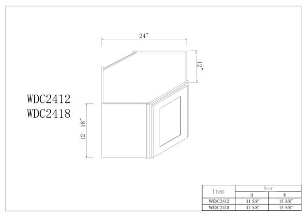 18"H Diagonal Corner Wall Cabinets
