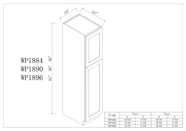 24"D Single door Wall Pantries