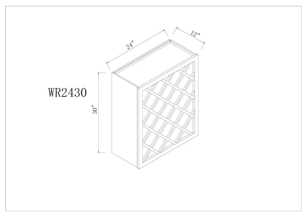 24" H Wall Wine Rack With Lattice Panels