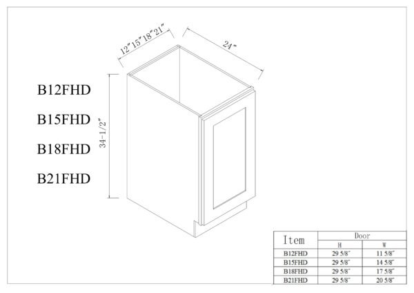 Full Height Door Bases-1Door