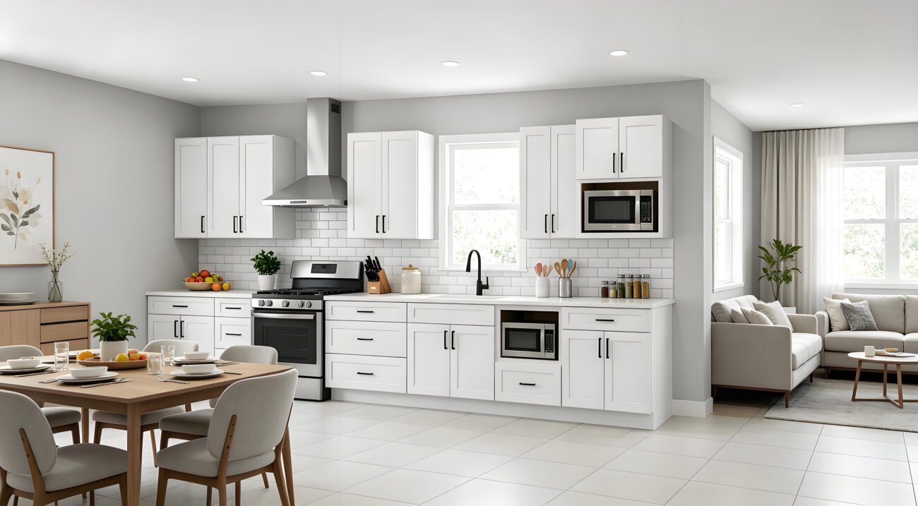 RTA Solid Wood Shaker White 10✖️10 Kitchen Cabinet Set
