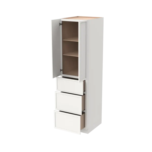 24"D Wall Pantry With Three Drawers