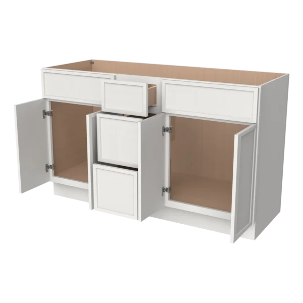 Vanity Double Sink Combo With Central Drawers