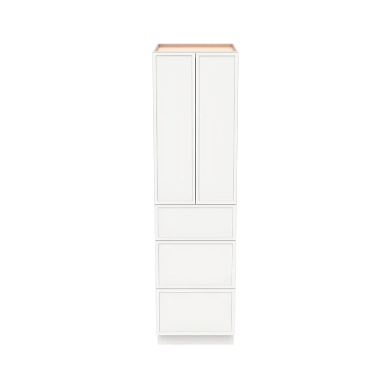 24"D Wall Pantry With Three Drawers