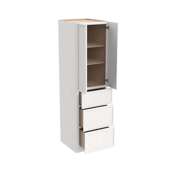 24"D Wall Pantry With Three Drawers