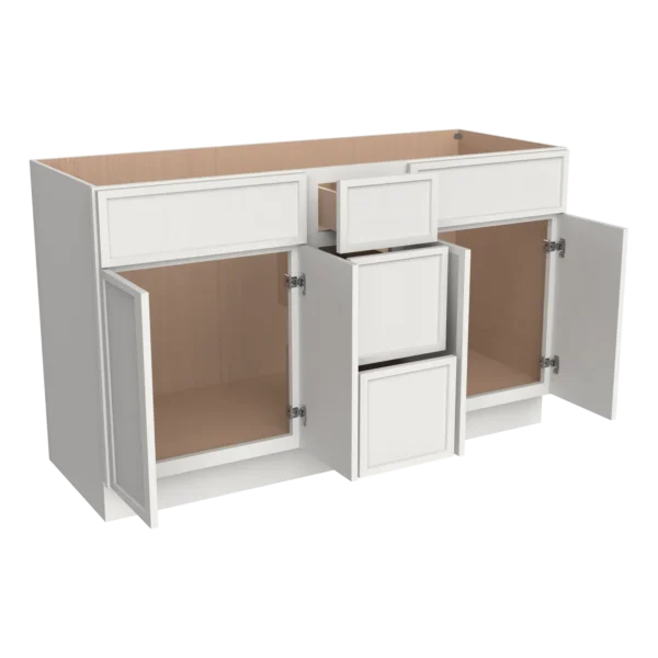 Vanity Double Sink Combo With Central Drawers